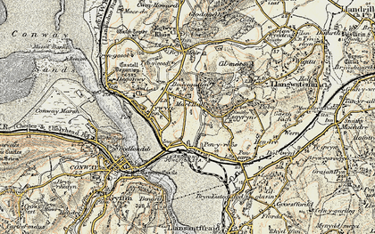 Old map of Bodysgallen (Hotel) in 1902-1903