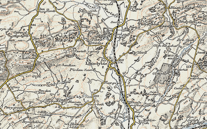 Old map of Llandybie in 1900-1901