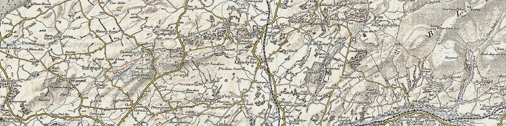 Old map of Llandybie in 1900-1901