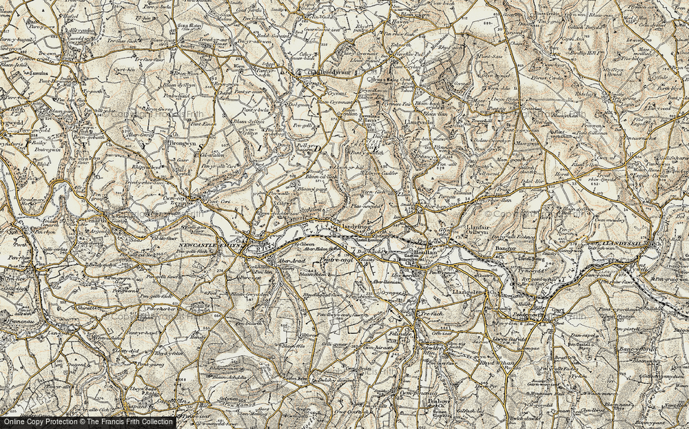Old Map of Llandyfriog, 1901 in 1901