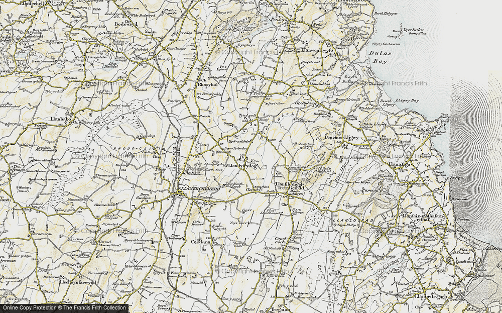 Old Map of Historic Map covering Bodneithior in 1903-1910