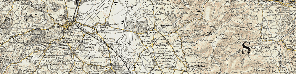 Old map of Llandyrnog in 1902-1903