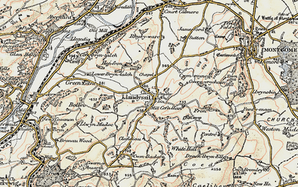 Old map of Llandyssil in 1902-1903