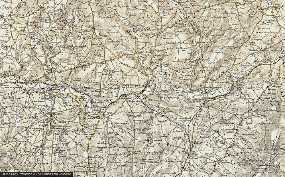Old Map of Llandysul, 1901 in 1901