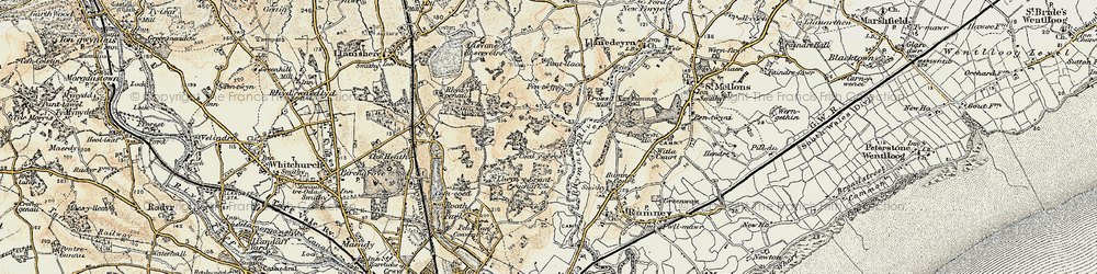 Old map of Llanedeyrn in 1899-1900