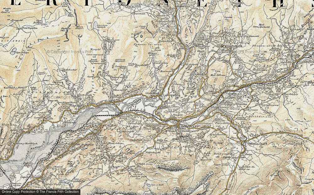Old Map of Historic Map covering Afon Wnin in 1902-1903