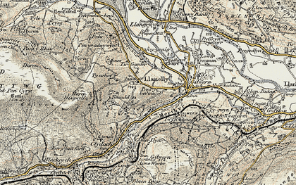 Old map of Llanelly in 1899-1901