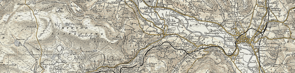 Old map of Llanelly in 1899-1901