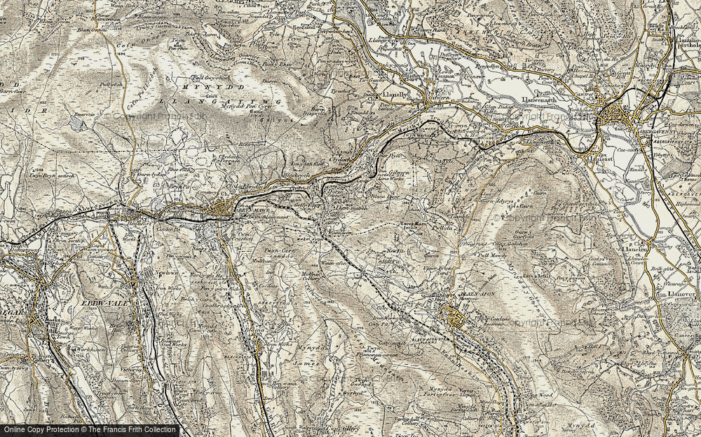 Old Map of Llanelly Hill, 1899-1900 in 1899-1900