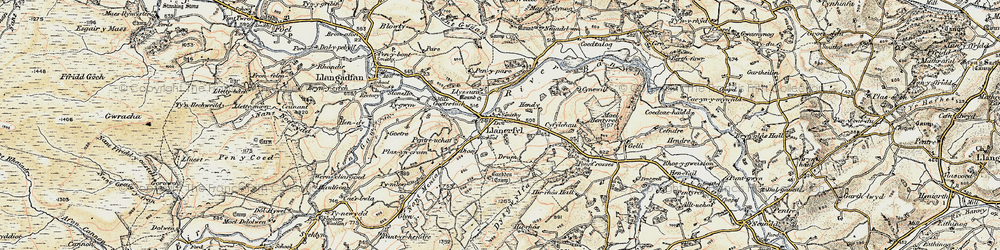 Old map of Llanerfyl in 1902-1903
