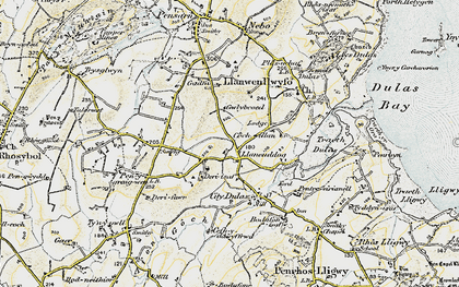 Old map of Llaneuddog in 1903-1910