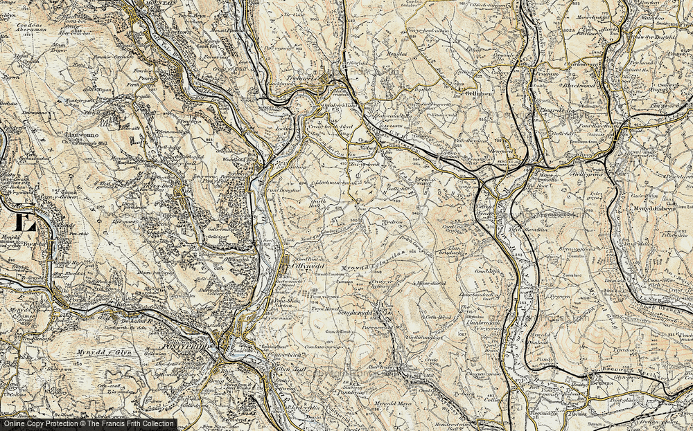Old Map of Historic Map covering Bryntaldwyn in 1899-1900