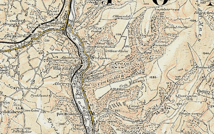 Old map of Llanfach in 1899-1900