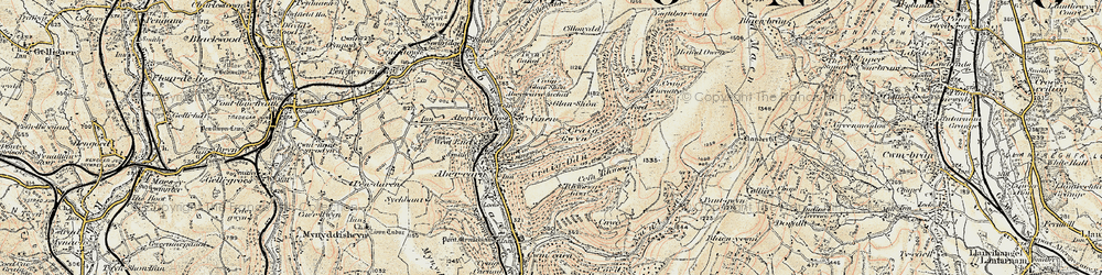 Old map of Llanfach in 1899-1900