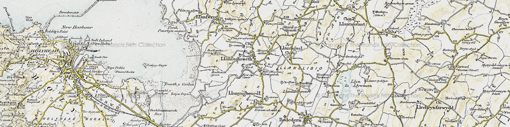 Old map of Llanfachraeth in 1903-1910