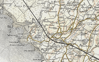 Old map of Llanfaelog in 1903-1910