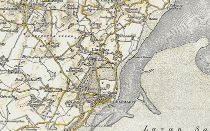 Old map of Llanfaes in 1903-1910