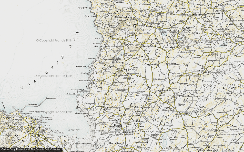 Old Map of Historic Map covering Bodfardden-ddu in 1903-1910