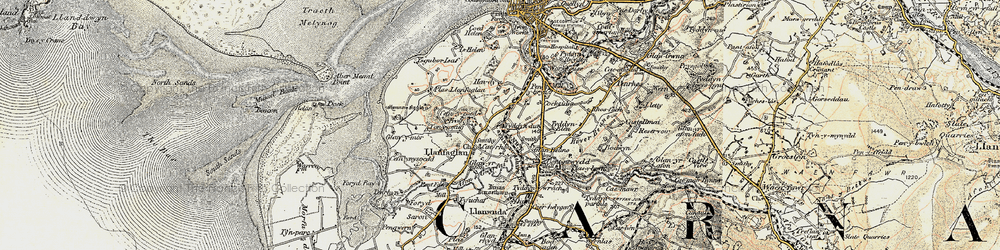 Old map of Llanfaglan in 1903-1910