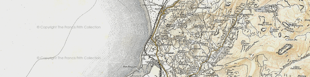Old map of Llanfair in 1903