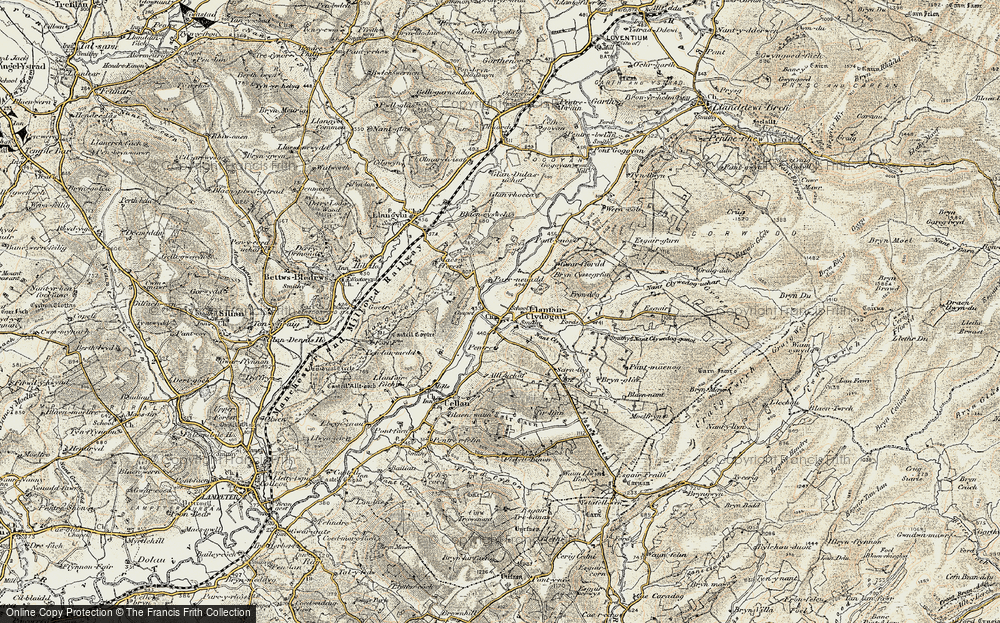 Old Map of Historic Map covering Bryn Cysegrfa in 1901-1902