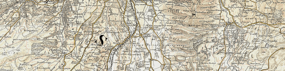 Old map of Llanfair Dyffryn Clwyd in 1902-1903