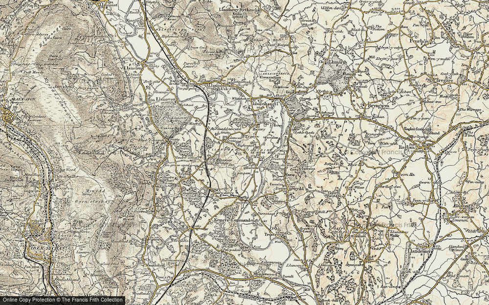 Old Map of Llanfair Kilgeddin, 1899-1900 in 1899-1900