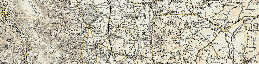 Old map of Ty Pengam in 1899-1900