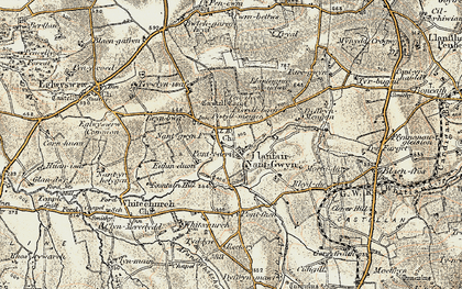 Old map of Llanfair-Nant-Gwyn in 1901