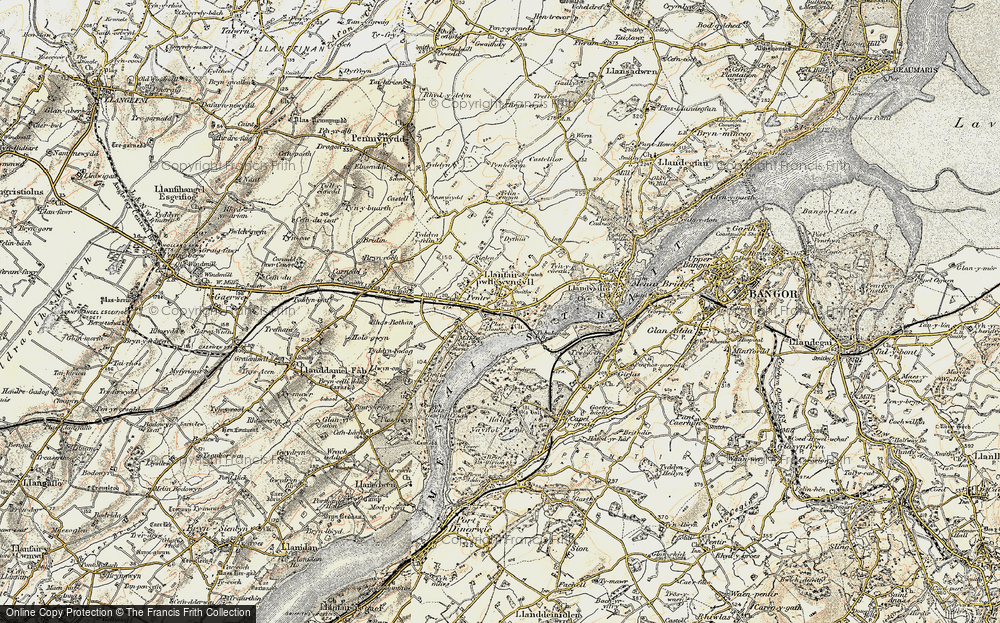 Old Map of Historic Map covering Bryn Gôf in 1903-1910