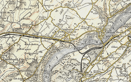 Old map of Llanfair Pwllgwyngyll in 1903-1910