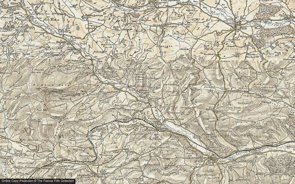 Old Map of Llanfair Waterdine, 1901-1903 in 1901-1903