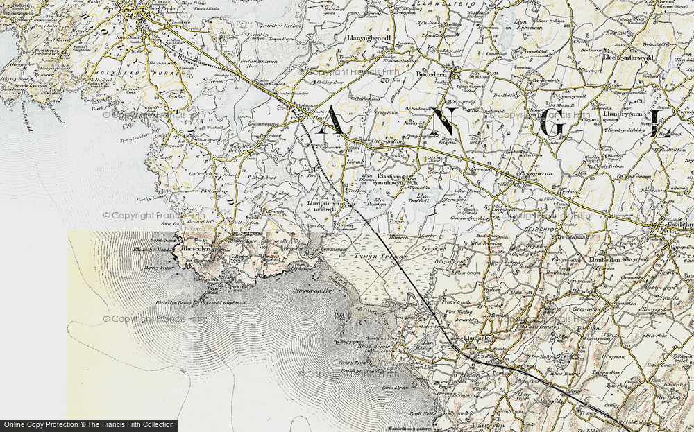 Old Map of Historic Map covering Bodior in 1903-1910