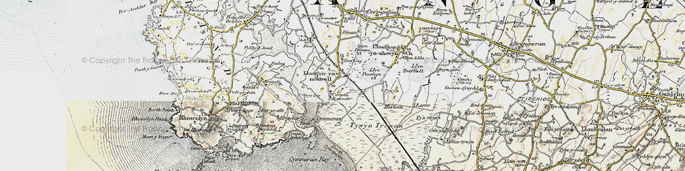 Old map of Ynys-las in 1903-1910