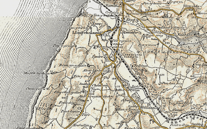 Old map of Aberllolwyn in 1901-1903