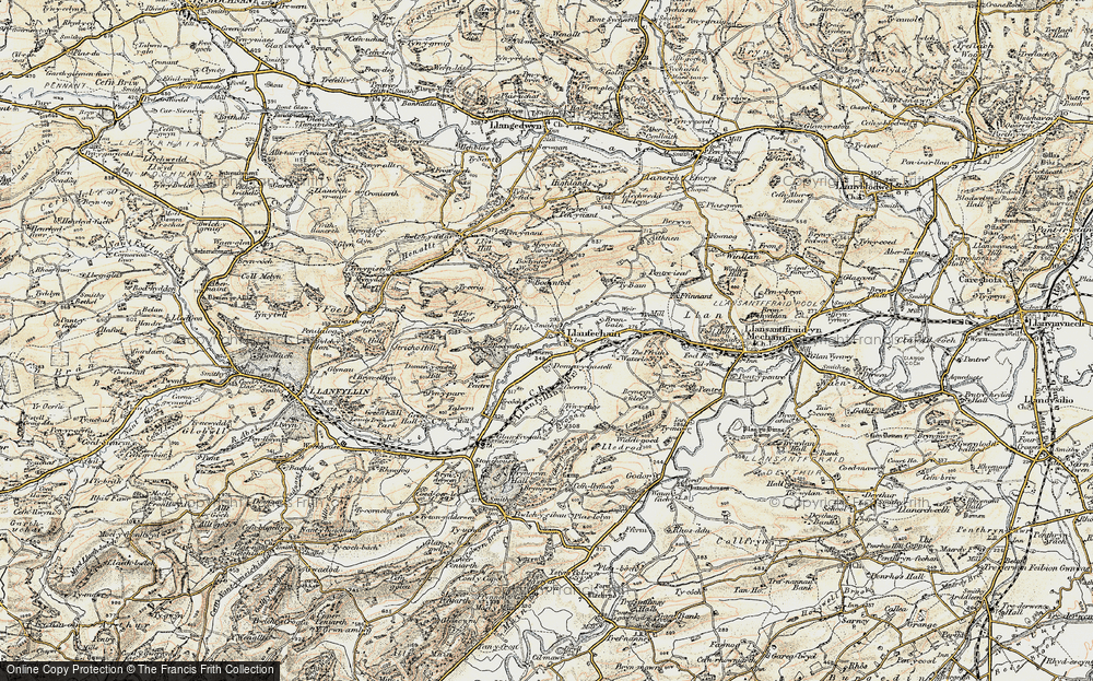 Old Map of Historic Map covering Bodynfoel in 1902-1903