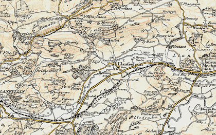 Old map of Bodynfoel Wood in 1902-1903