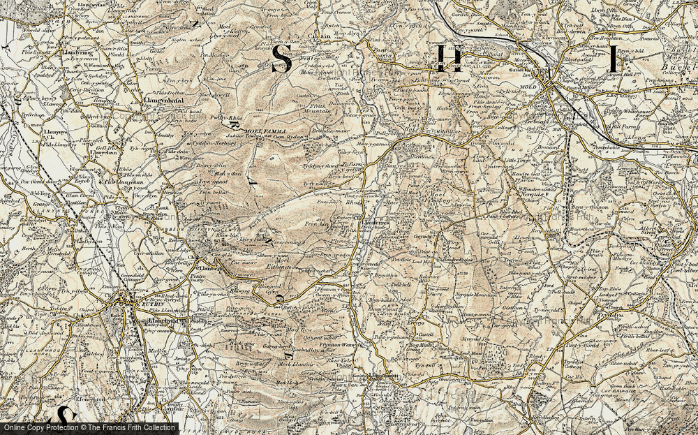Old Map of Historic Map covering Brynyrodyn in 1902-1903
