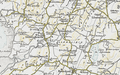 Old map of Llanfigael in 1903-1910
