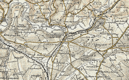 Old map of Bryn-ceirch in 1901