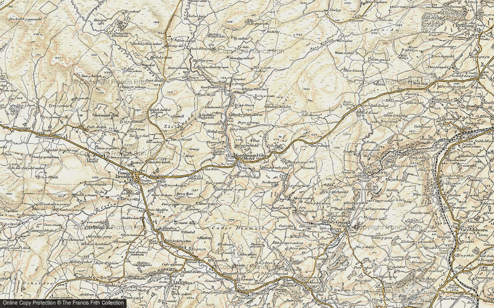 Old Map of Historic Map covering Bryn Eryr in 1902-1903