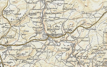 Old map of Llanfihangel Glyn Myfyr in 1902-1903