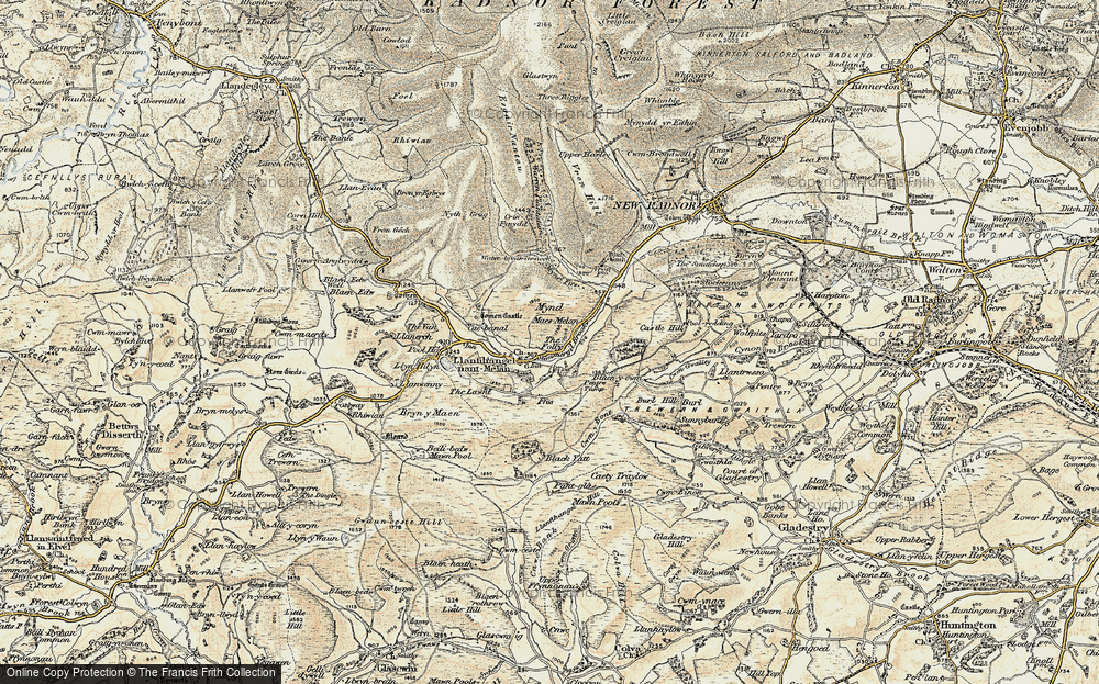 Old Map of Llanfihangel-nant-Melan, 1900-1903 in 1900-1903
