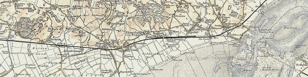 Old map of Llanfihangel near Rogiet in 1899-1900