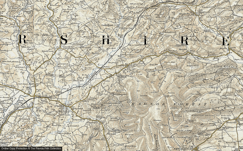 Old Map of Llanfihangel Rhydithon, 1901-1903 in 1901-1903