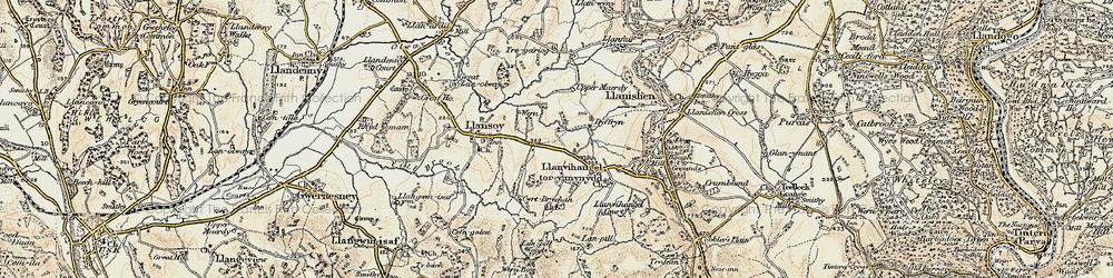 Old map of Brecon Court in 1899-1900