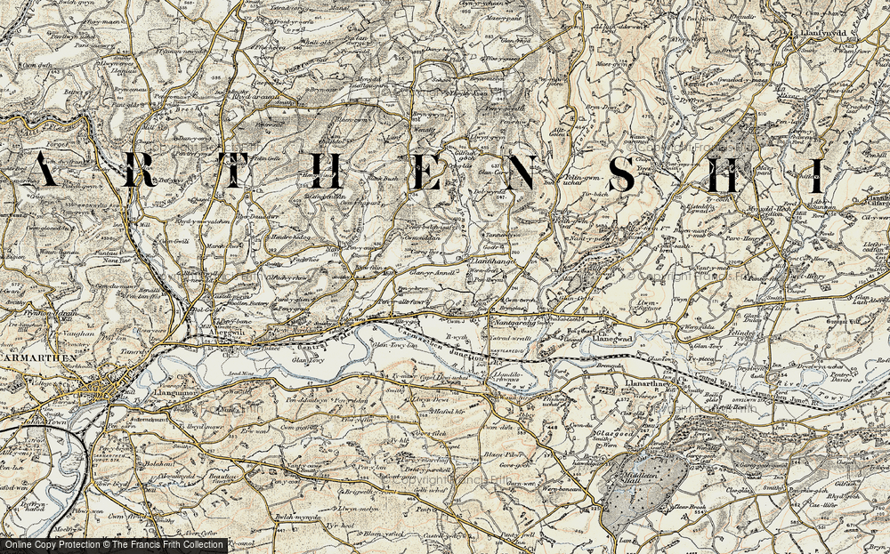 Old Map of Historic Map covering Afon Annell in 1901