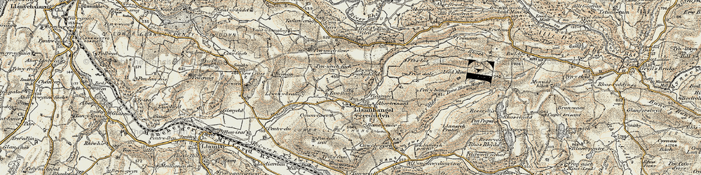 Old map of Llanfihangel-y-Creuddyn in 1901-1903