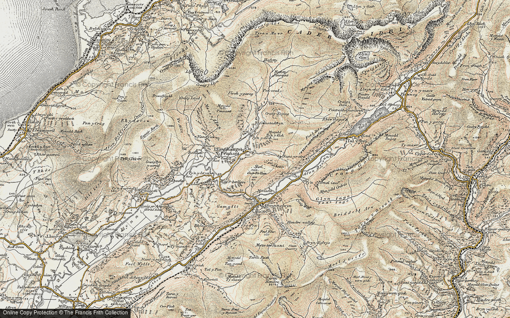 Old Map of Historic Map covering Afon Cadair in 1902-1903