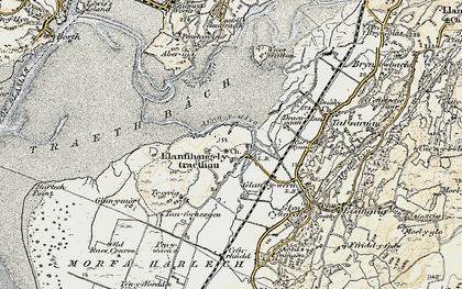 Old map of Llanfihangel-y-traethau in 1903